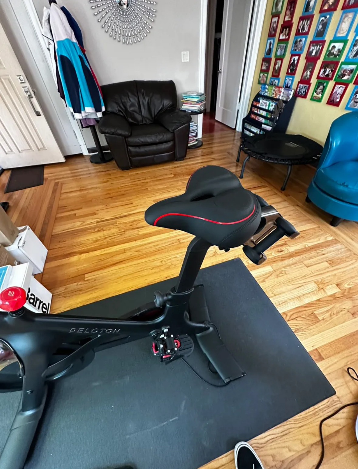 Exercise bike seat upgrade after work