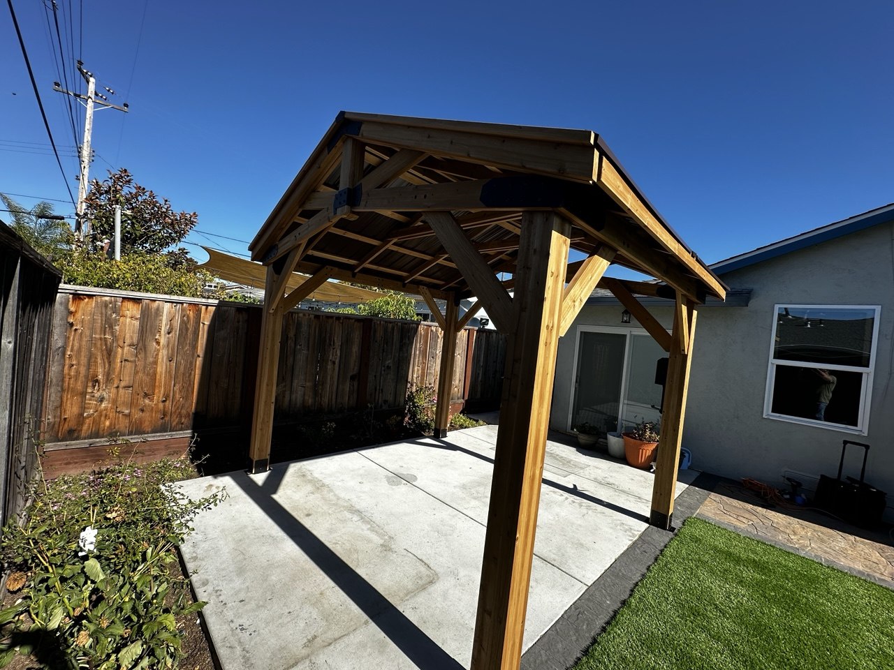Backyard gazebo assembly completed by Small Job Pros