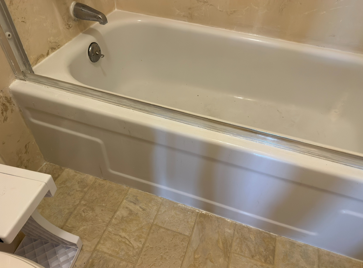 Tub surround restoration after work